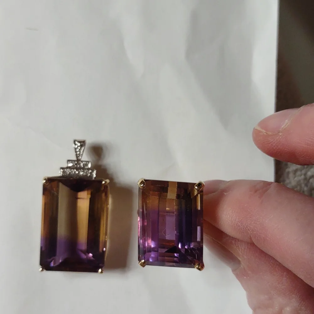 Ametrine ring 14kt yellow gold Large Statement Ring
